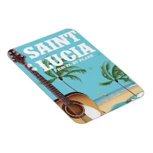 Magnet Flexible Affiche de vacances rétro de Sainte-Lucie