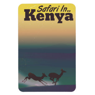 Magnet Flexible Affiche de vacances safari au Kenya