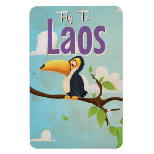 Magnet Flexible Affiche de vacances vintage Laos