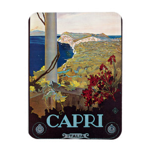 Magnet Flexible Affiche de Vintage voyage de Capri, Italie