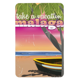 Magnet Flexible Affiche de voyage à Malaga en Espagne.