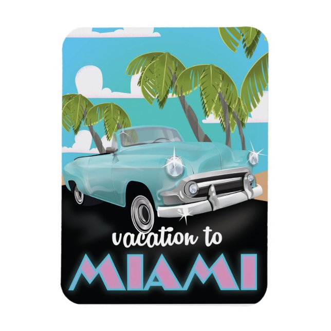 Magnet Flexible Affiche de voyage à Miami Travel (Vertical)