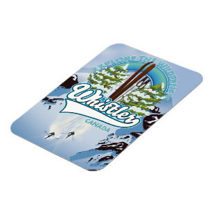 Magnet Flexible affiche de voyage à ski de Whistler Canada.