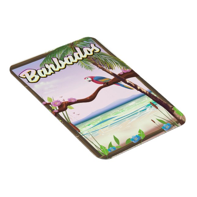 Magnet Flexible Affiche de voyage Barbados Parrot Landcape (Côté Droit)