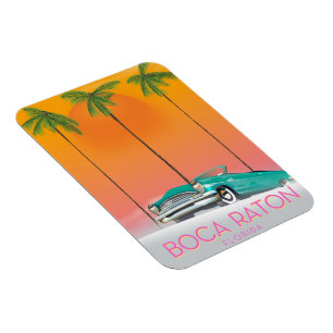 Magnet Flexible Affiche de voyage Boca Raton Floride.