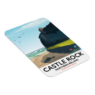 Magnet Flexible affiche de voyage castle rock irlande du nord.