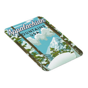 Magnet Flexible Affiche de voyage dans les montagnes Appalaches