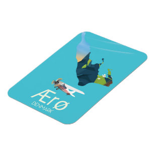 Magnet Flexible Affiche de voyage de la carte de Ærø, Danemark