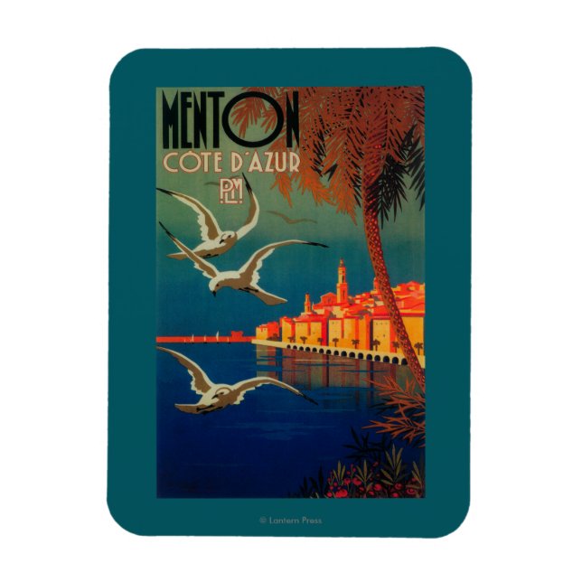 Magnet Flexible Affiche de voyage de la Côte d'Azur # 1 (Vertical)