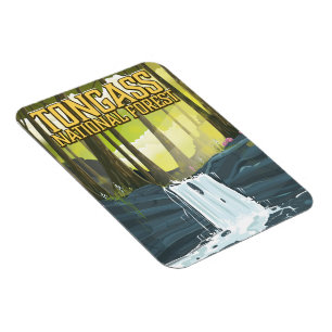 Magnet Flexible Affiche de voyage de la Forêt nationale de Tongass