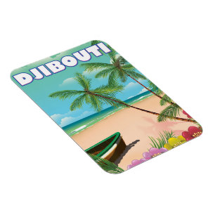Magnet Flexible Affiche de voyage de la plage de Djibouti