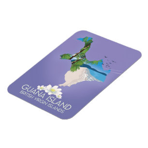 Magnet Flexible Affiche de voyage de l'île de Guana Îles Vierges b
