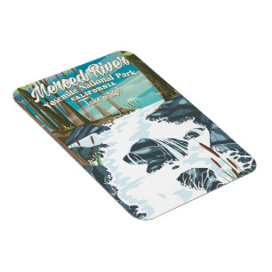 Magnet Flexible Affiche de voyage de Merced River en Californie