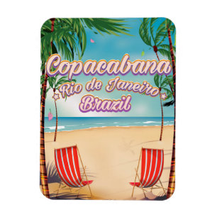 Magnet Flexible Affiche de voyage de plage Copacabana, Rio de Jane