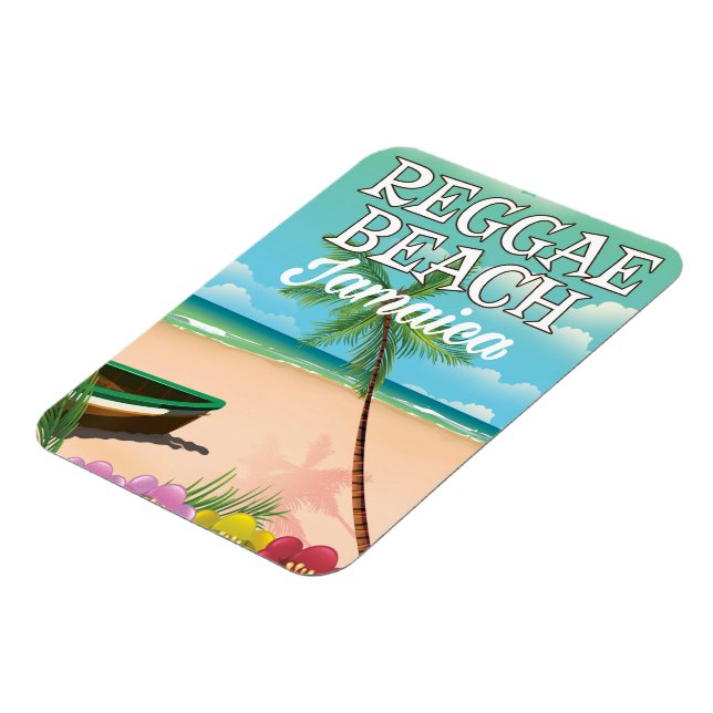 Magnet Flexible Affiche de voyage de Reggae Beach Jamaïque (Côté Gauche)