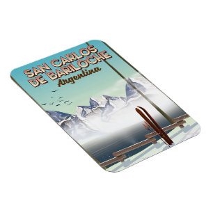 Magnet Flexible Affiche de voyage de ski à San Carlos de Bariloche