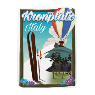 Magnet Flexible Affiche de voyage de ski Kronplatz Italie