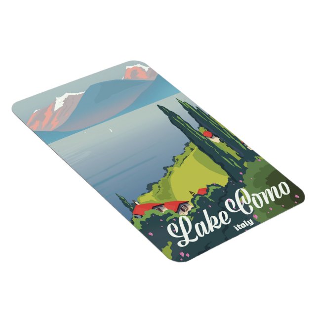 Magnet Flexible affiche de voyage de style vintage du lac de Côme  (Côté Droit)