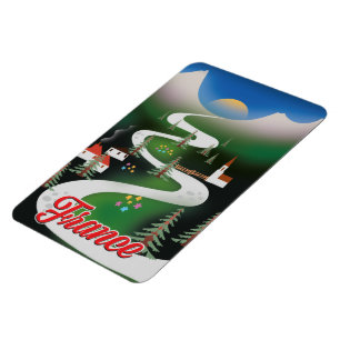 Magnet Flexible Affiche de voyage de style vintage en France.