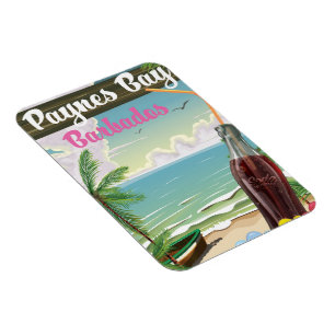 Magnet Flexible Affiche de voyage de style vintage Paynes Bay Barb
