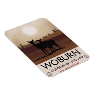 Magnet Flexible Affiche de voyage de style vintage Woburn - Bedfor