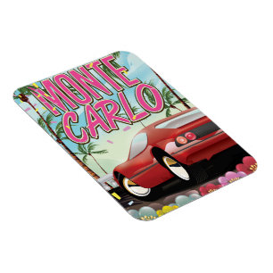 Magnet Flexible affiche de voyage de supercar Monte Carlo