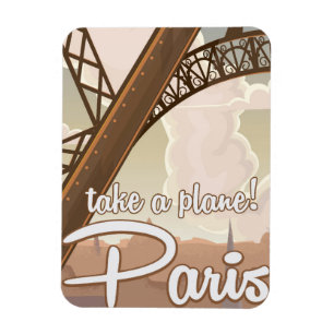 Magnet Flexible Affiche de voyage dessin animé vintage Paris