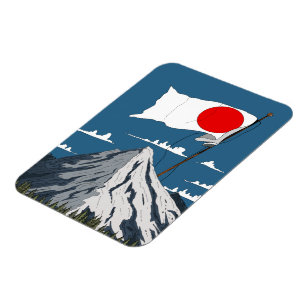 Magnet Flexible Affiche de voyage du drapeau japonais