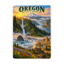 Affiche de voyage du merveilleux pays de l'Oregon