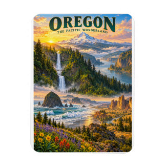 Magnet Flexible Affiche de voyage du merveilleux pays de l'Oregon