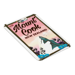 Magnet Flexible Affiche de voyage du Mont Cook Nouvelle-Zélande