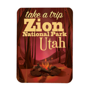 Magnet Flexible affiche de voyage du parc national Zion