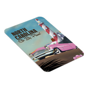 Magnet Flexible Affiche de voyage du phare de Caroline du Nord