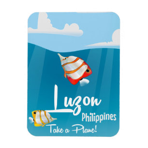 Magnet Flexible Affiche de voyage en cartoon de Luzon, Philippines