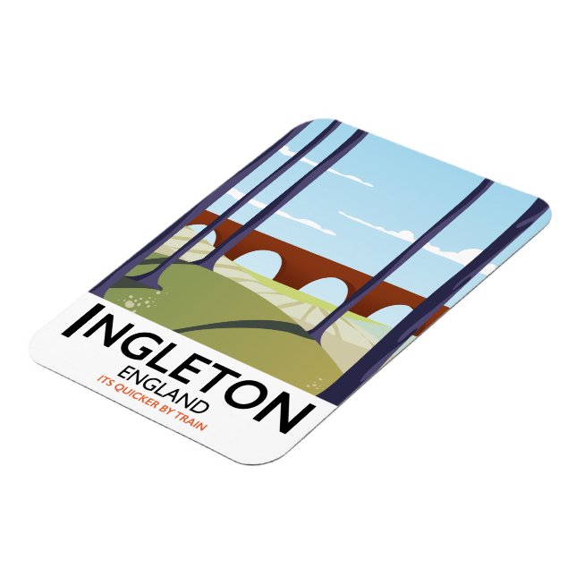 Magnet Flexible Affiche de voyage en train Ingleton Angleterre (Côté Gauche)