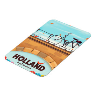 Magnet Flexible Affiche de voyage en vélo "Ik zal handhaven" Holla