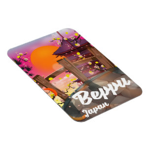 Magnet Flexible Affiche de voyage japonaise Beppu