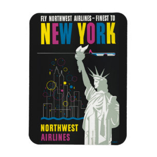 Magnet Flexible Affiche De Voyage Pour Vol Northwest Airlines
