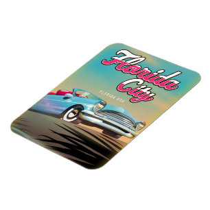 Magnet Flexible Affiche de voyage vintage de Florida City