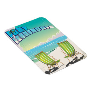 Magnet Flexible Affiche de voyage vintage de Fort Lauderdale