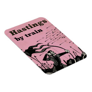 Magnet Flexible Affiche de voyage vintage de Hastings en train
