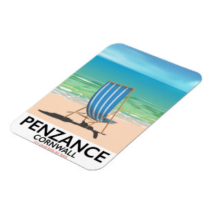 Magnet Flexible affiche de voyage vintage de la plage de Penzance
