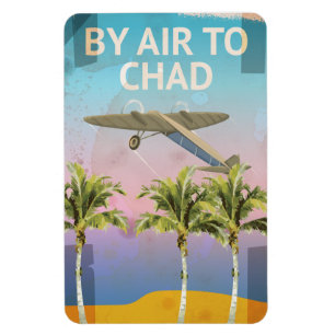 Magnet Flexible Affiche de voyage vintage du Tchad