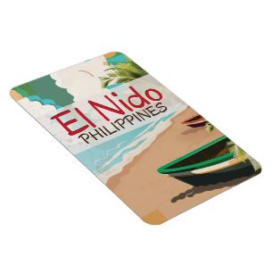 Magnet Flexible Affiche de voyage vintage El Nido Philippines