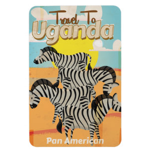 Magnet Flexible Affiche de voyage vintage ougandaise