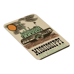 Magnet Flexible Affiche de voyage vintage pour bateau du fleuve Mi