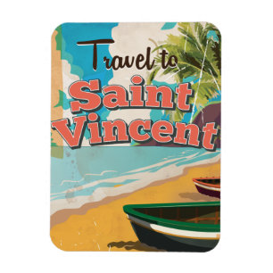 Magnet Flexible Affiche de voyage vintage Saint-Vincent.