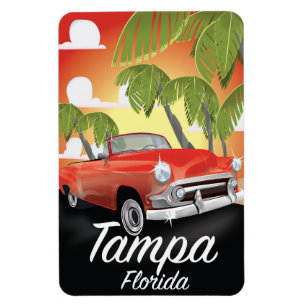 Magnet Flexible Affiche de voyage vintage Tampa Floride
