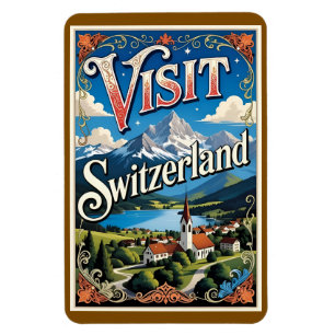 Magnet Flexible Affiche de voyage, Visitez la Suisse,