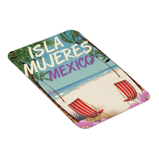 Magnet Flexible Affiche d'Isla Mujeres Mexico Beach (Côté Droit)